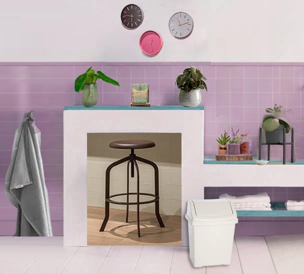 10L Swing Bin White for Home, Kitchen, Office & Bathroom — Swing Lid Trash Can