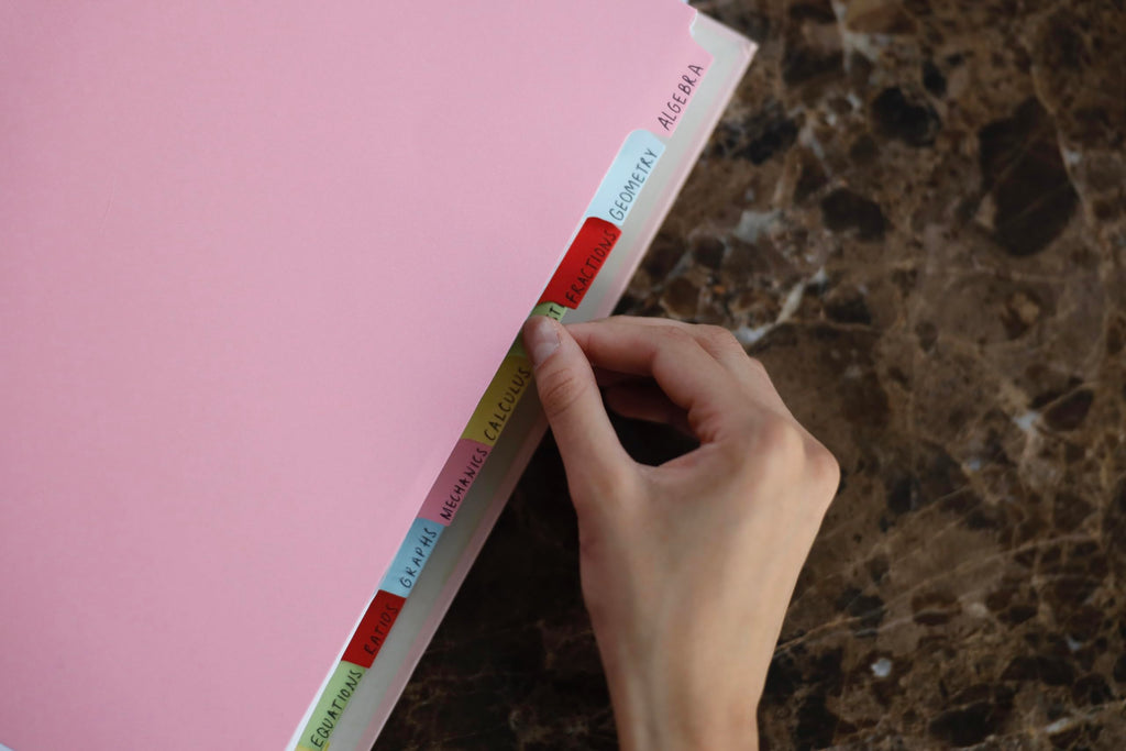 5-Pack A4 10-Part File Dividers with 50 Poly Pockets, 180gsm
