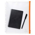 5 Punched A4 Zip Pockets Orange Crystal — Pack of 5