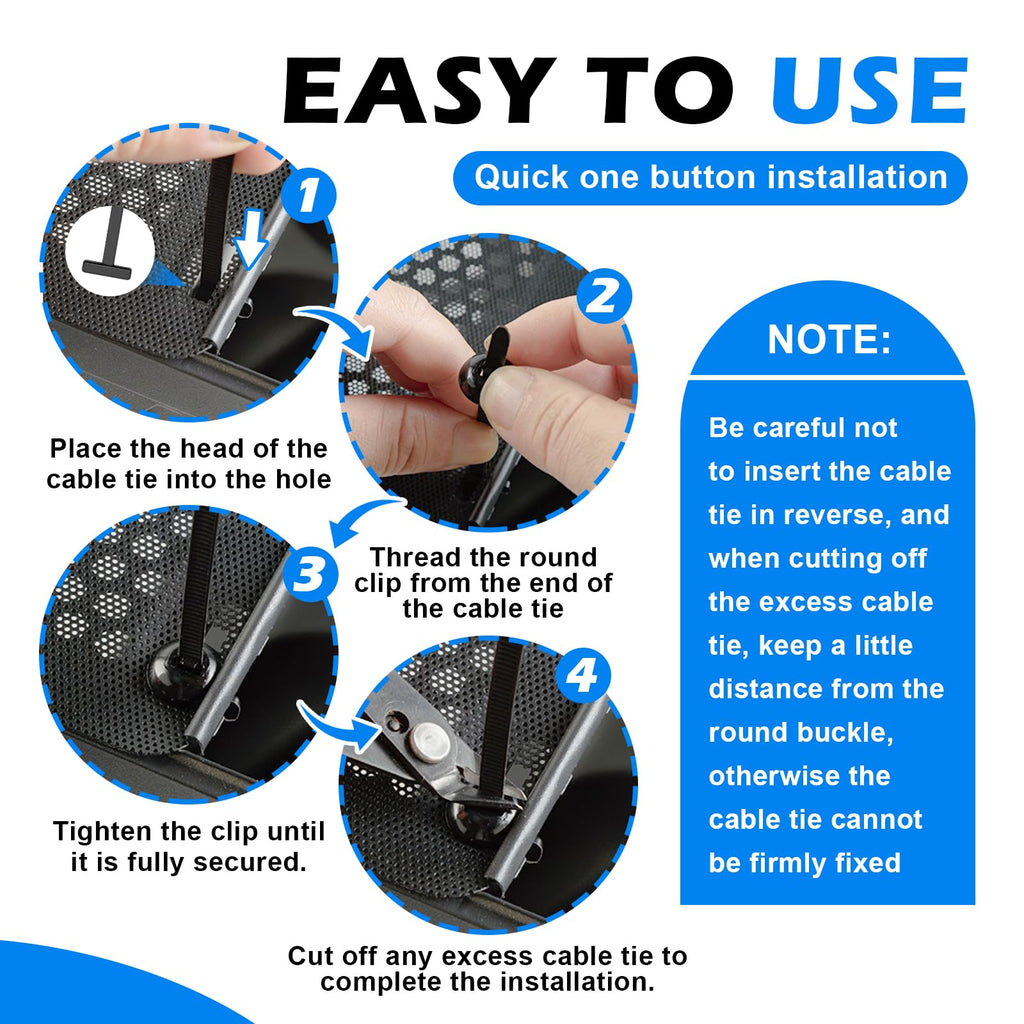 50 pcs Universal Nylon Self-Locking Cable Tie Buckles for Car Repairs