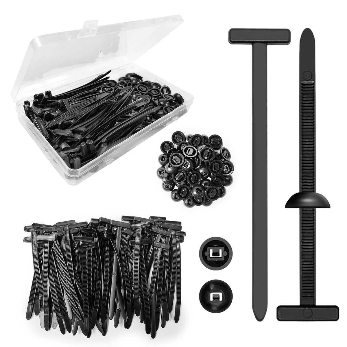 50 pcs Universal Nylon Self-Locking Cable Tie Buckles for Car Repairs