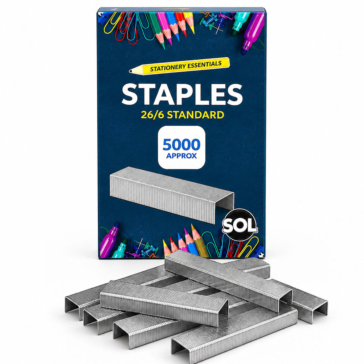 5000-Pack 26/6 Standard Staples Compatible with Standard Staplers