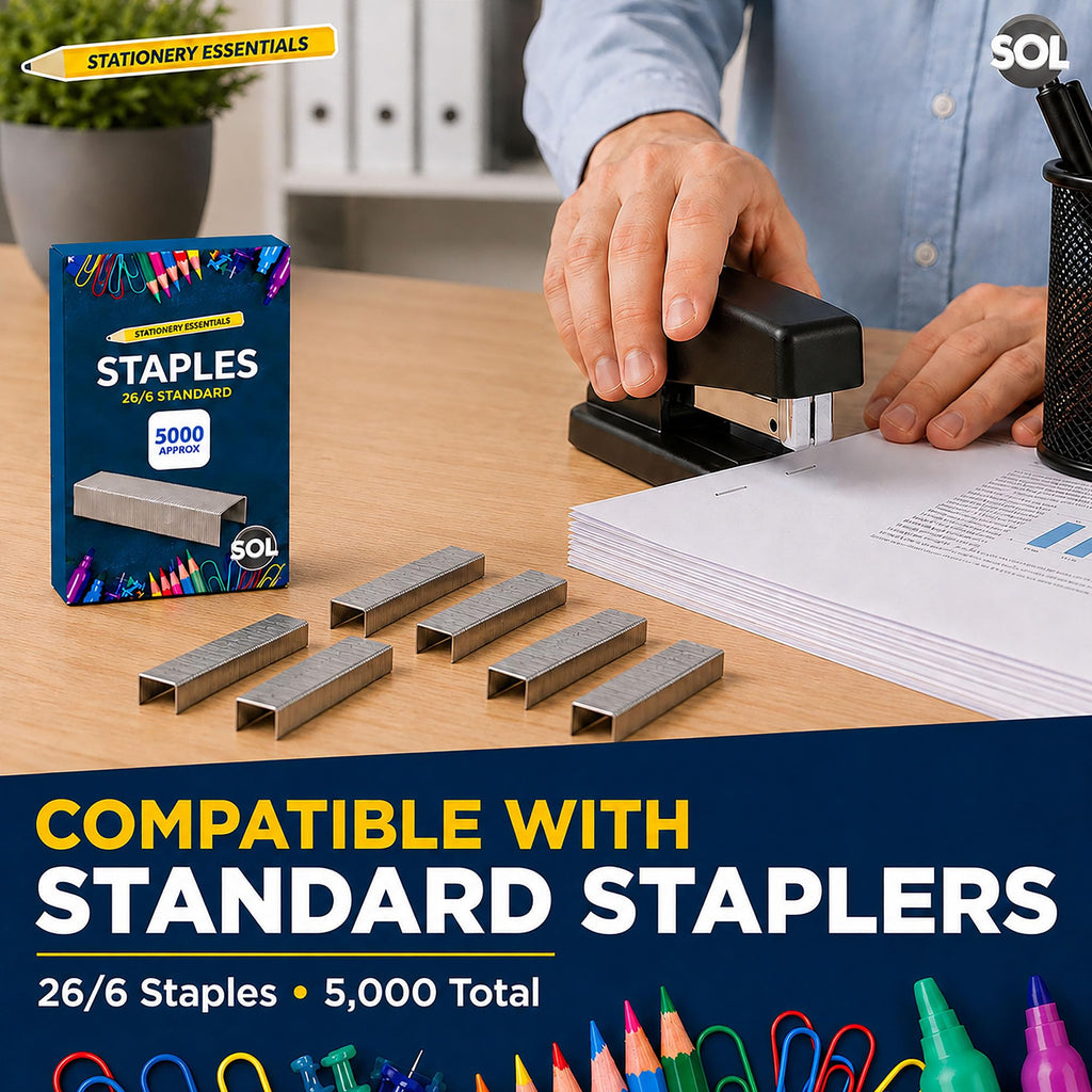 5000-Pack 26/6 Standard Staples Compatible with Standard Staplers