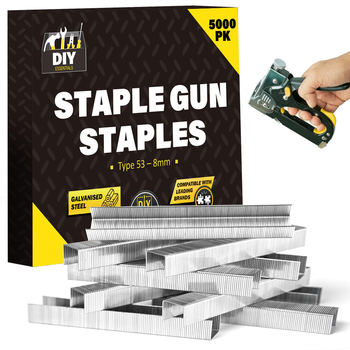 5000pk Type 53 Staples 8mm Heavy Duty Galvanised