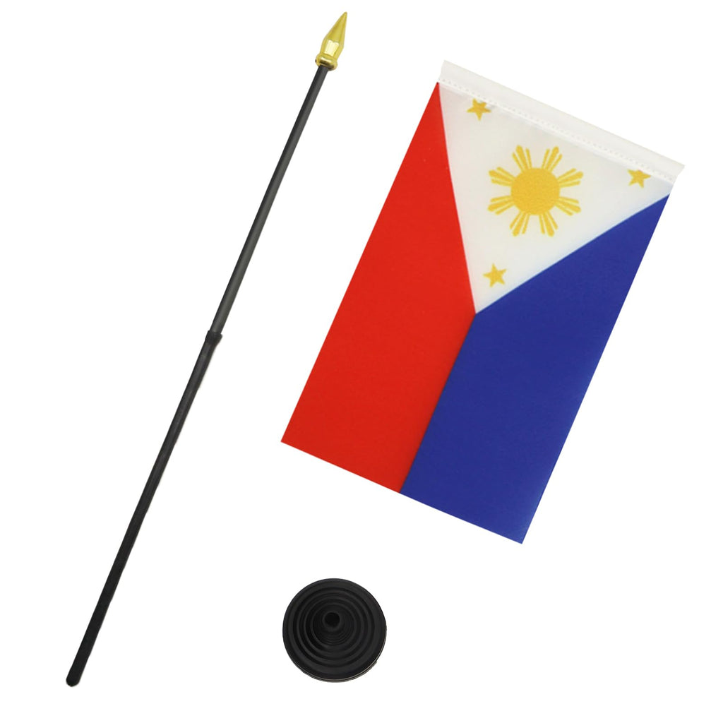 Philippines Table Flag 15x10 cm 100D Polyester with Plastic Base