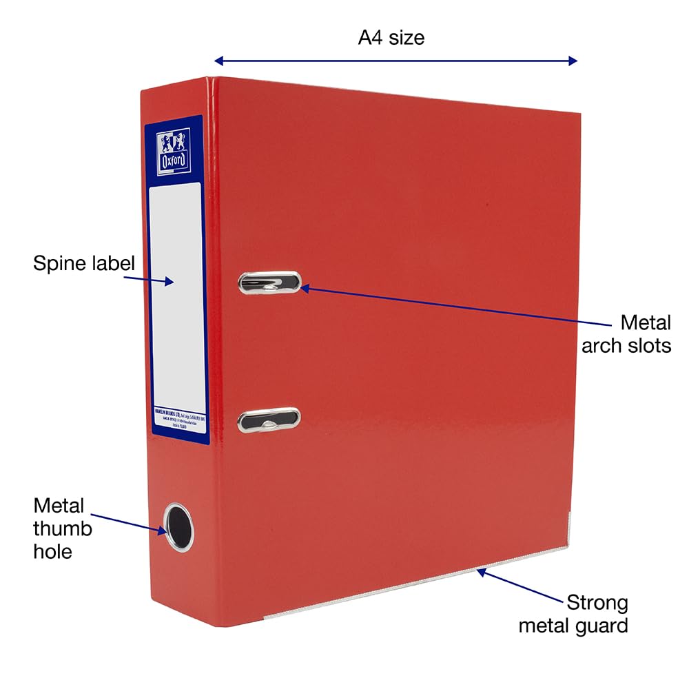 A4 Red Lever Arch File — Heavy Duty 70mm Spine (Single)