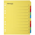 Folder Register for A4 Plastic Wallets — Extra‑Wide, 10 Coloured Tabs, 230g/m²