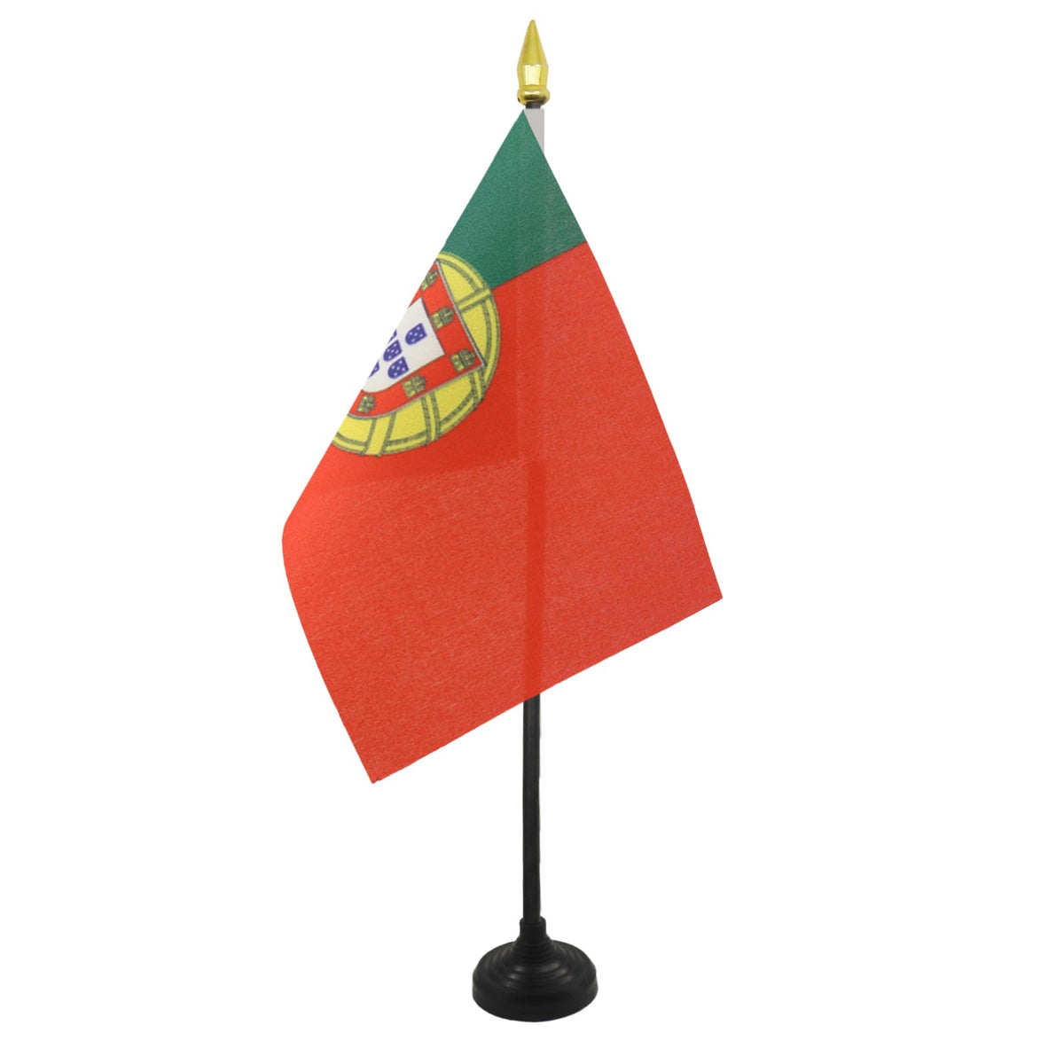 Portugal Table Flag 15x10 cm 100D Polyester with Plastic Base
