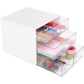 Desk Storage 4-Drawer Plastic Desktop Organizer - White