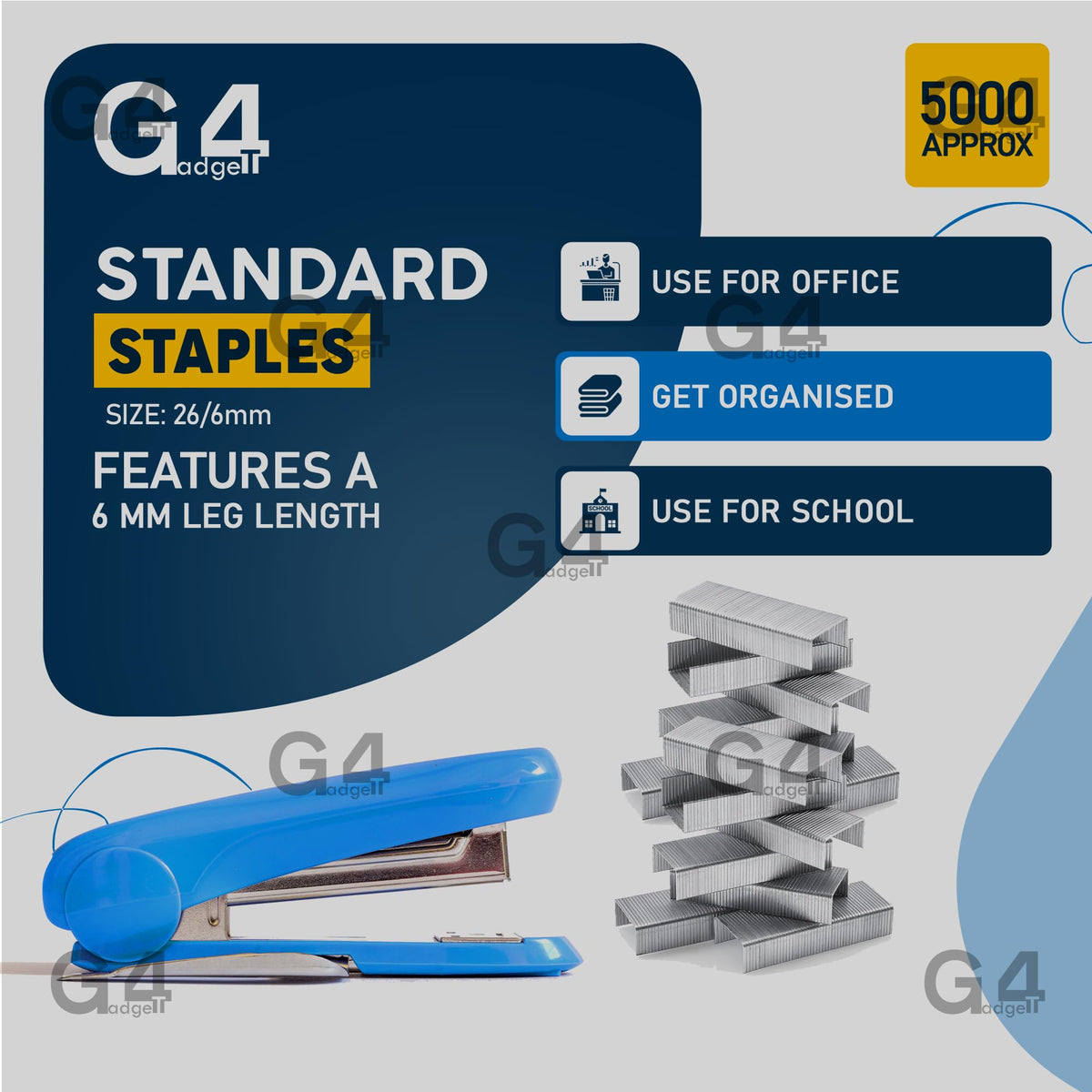 5200 26/6 (No.56) 6mm Heavy-Duty Staples — 30-Sheet Capacity