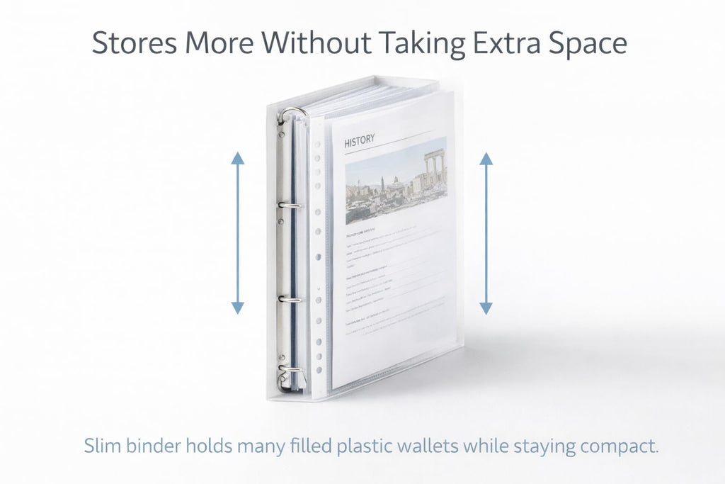60 Micron A4 Punched Clear Plastic Wallets — 100-Pack