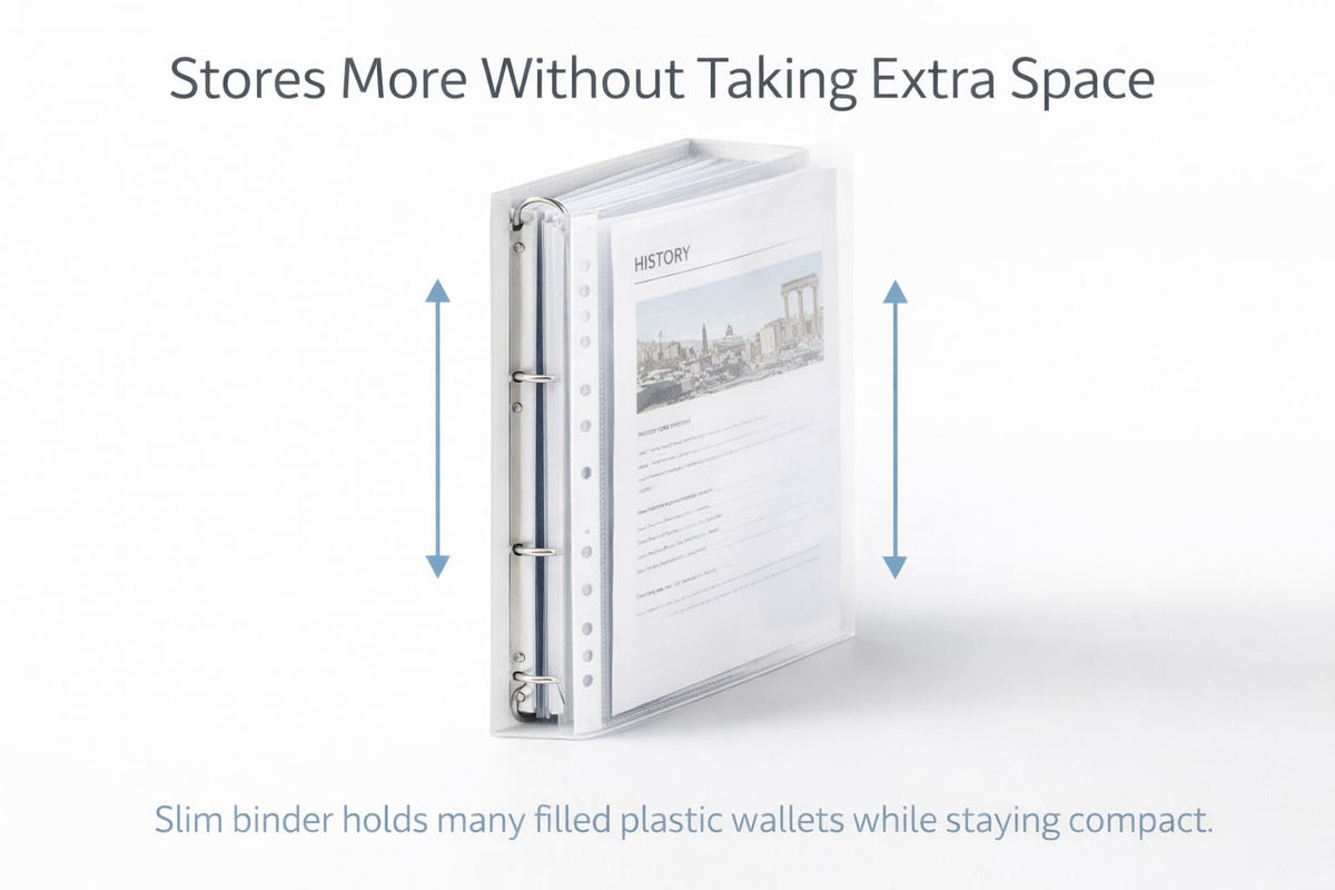 60 Micron A4 Punched Clear Plastic Wallets — 100-Pack