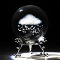 60mm 3D Rain Cloud Crystal Ball Paperweight with Silver Base