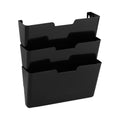 Hanging 3-Tier Wall File Organizer, 3-Pack, Letter Size, 33 x 38 cm, Black