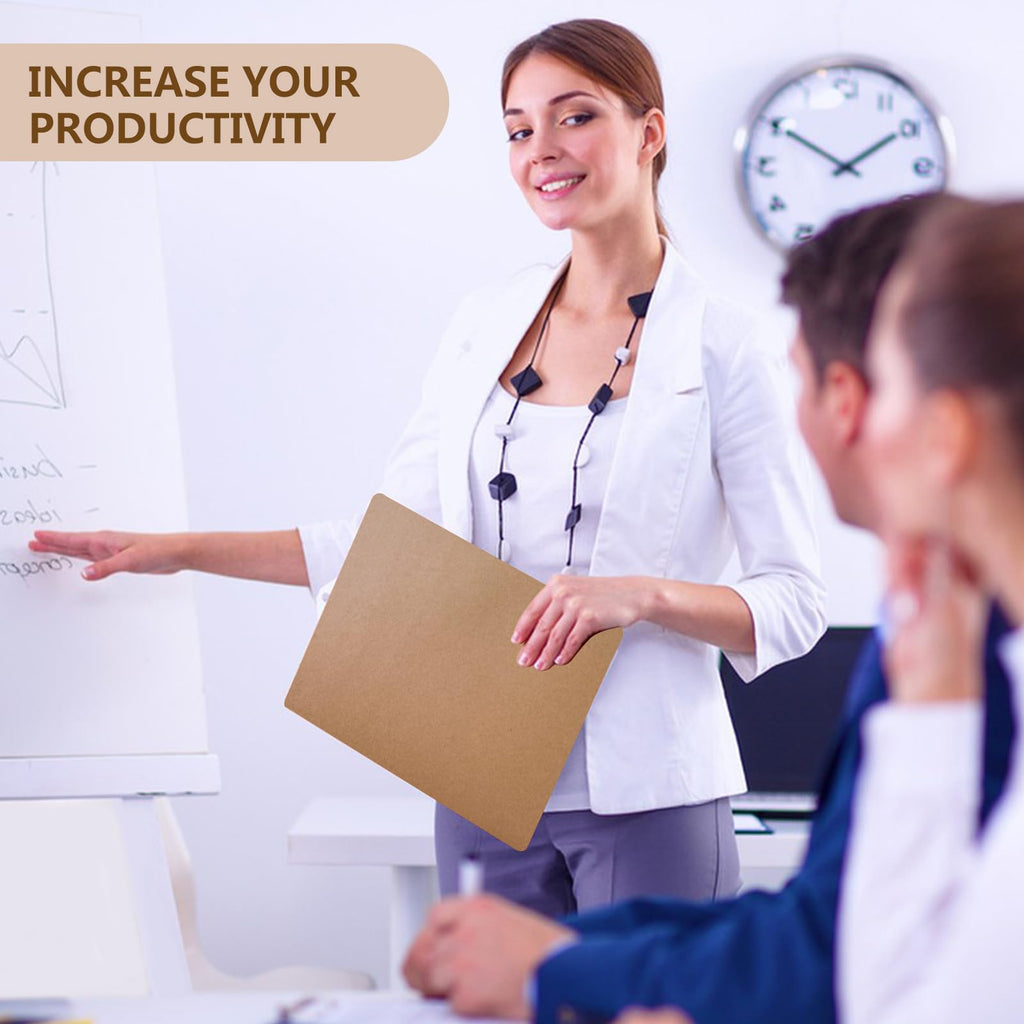 12-Pack A4 Kraft Paper File Folders with Business Card Slot, Brown