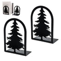 Christmas Tree Metal Bookends Pair — Black
