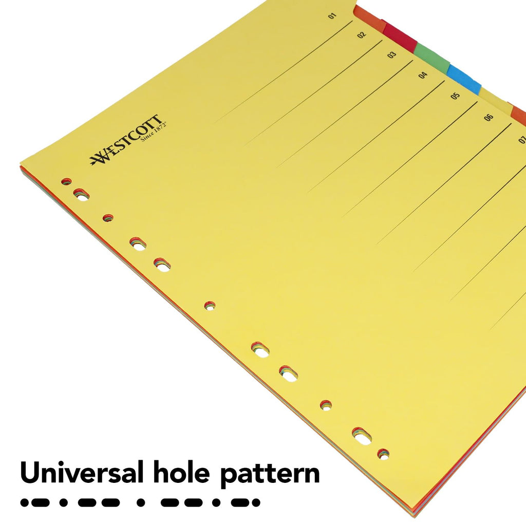 Folder Register for A4 Plastic Wallets — Extra‑Wide, 10 Coloured Tabs, 230g/m²