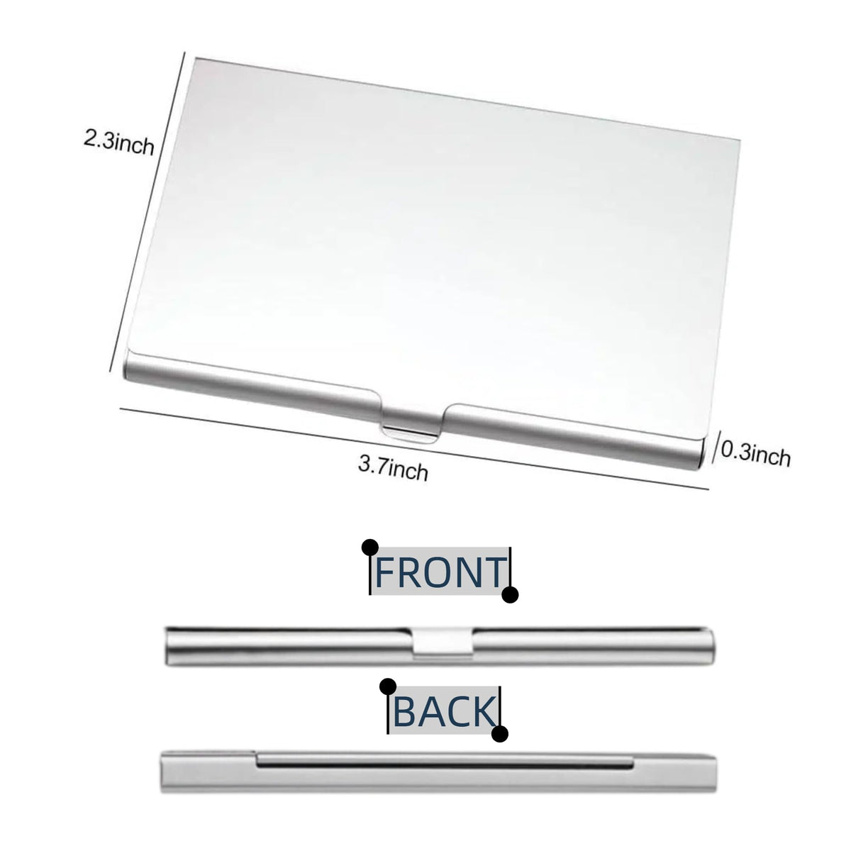 Stainless Steel Ultra-Thin Business Card Holder, Silver
