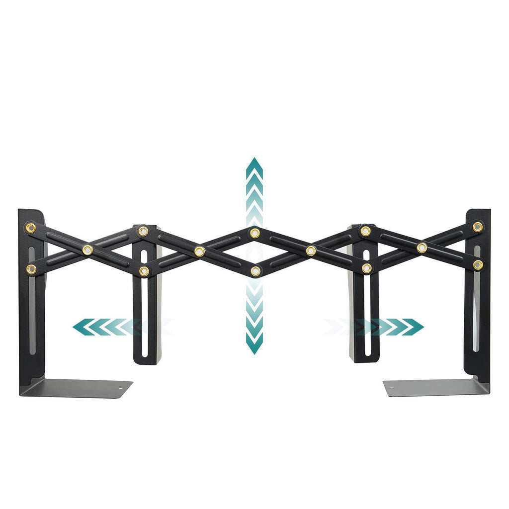 Adjustable Telescopic Metal Bookends — Expandable Desktop Book Organizer