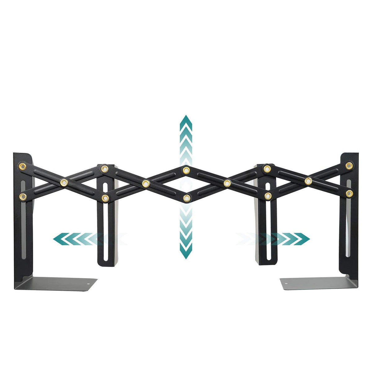 Adjustable Telescopic Metal Bookends — Expandable Desktop Book Organizer