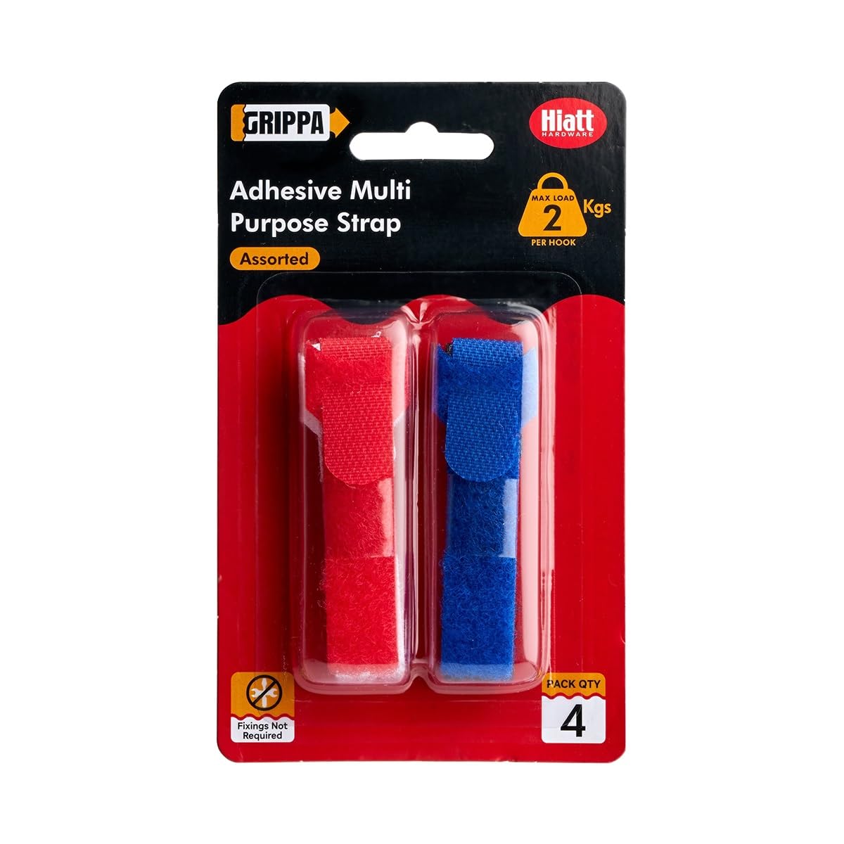 Self-Adhesive Multipurpose Straps, Assorted 4-Pack