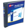 Flexible View Binder, 1" Round Rings, 175-Sheet Capacity, Gray/White