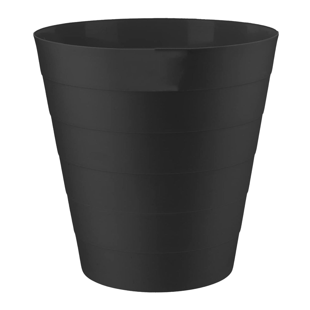 6L Round Open-Top Plastic Waste Bin - Black