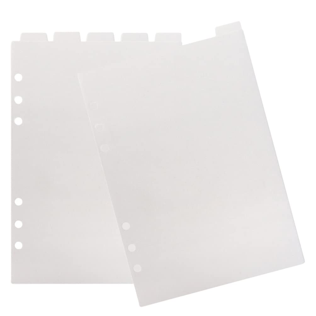 6pcs A5 Transparent Top-Tab Binder Dividers, Vertical 6-Hole for Planner