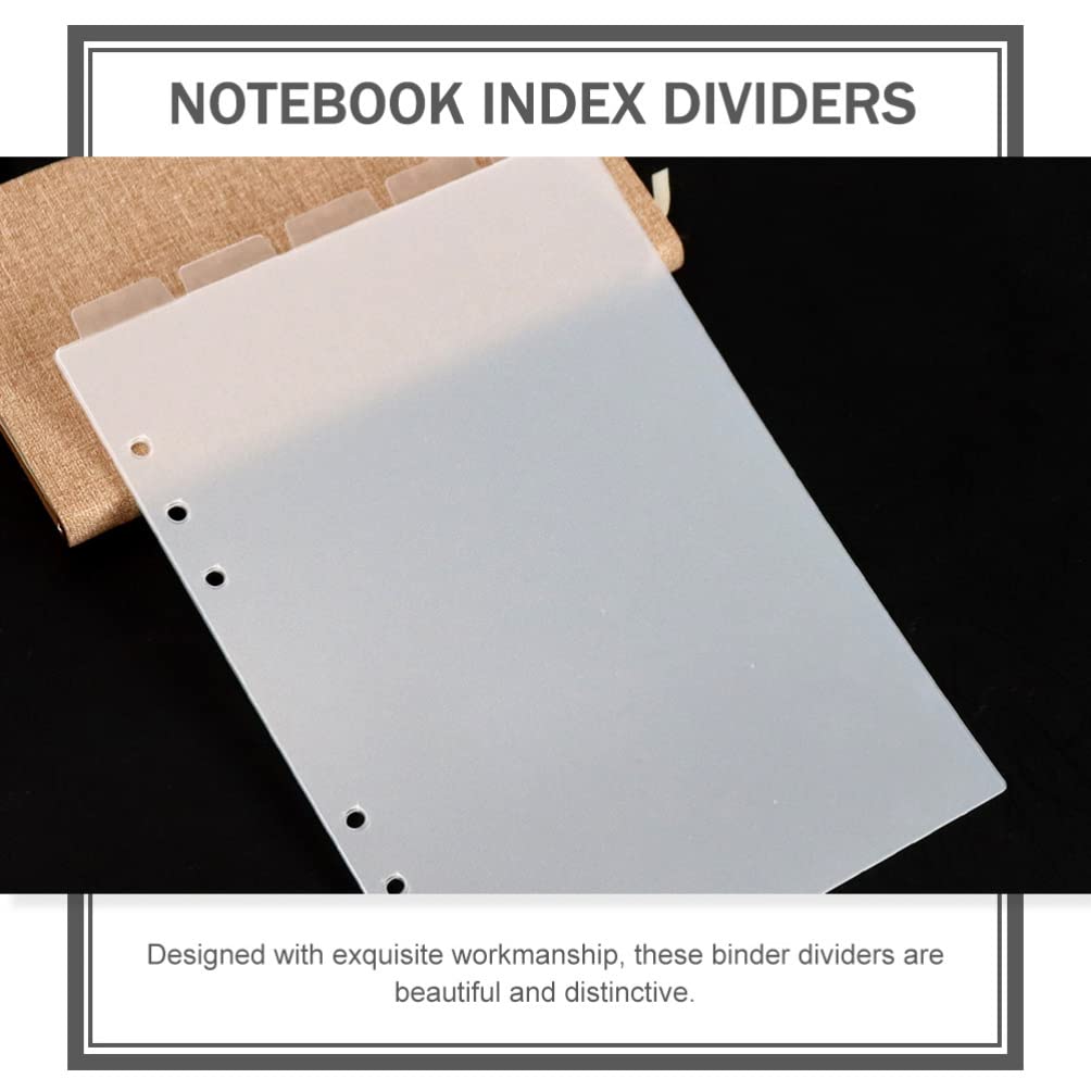6pcs A5 Transparent Top-Tab Binder Dividers, Vertical 6-Hole for Planner
