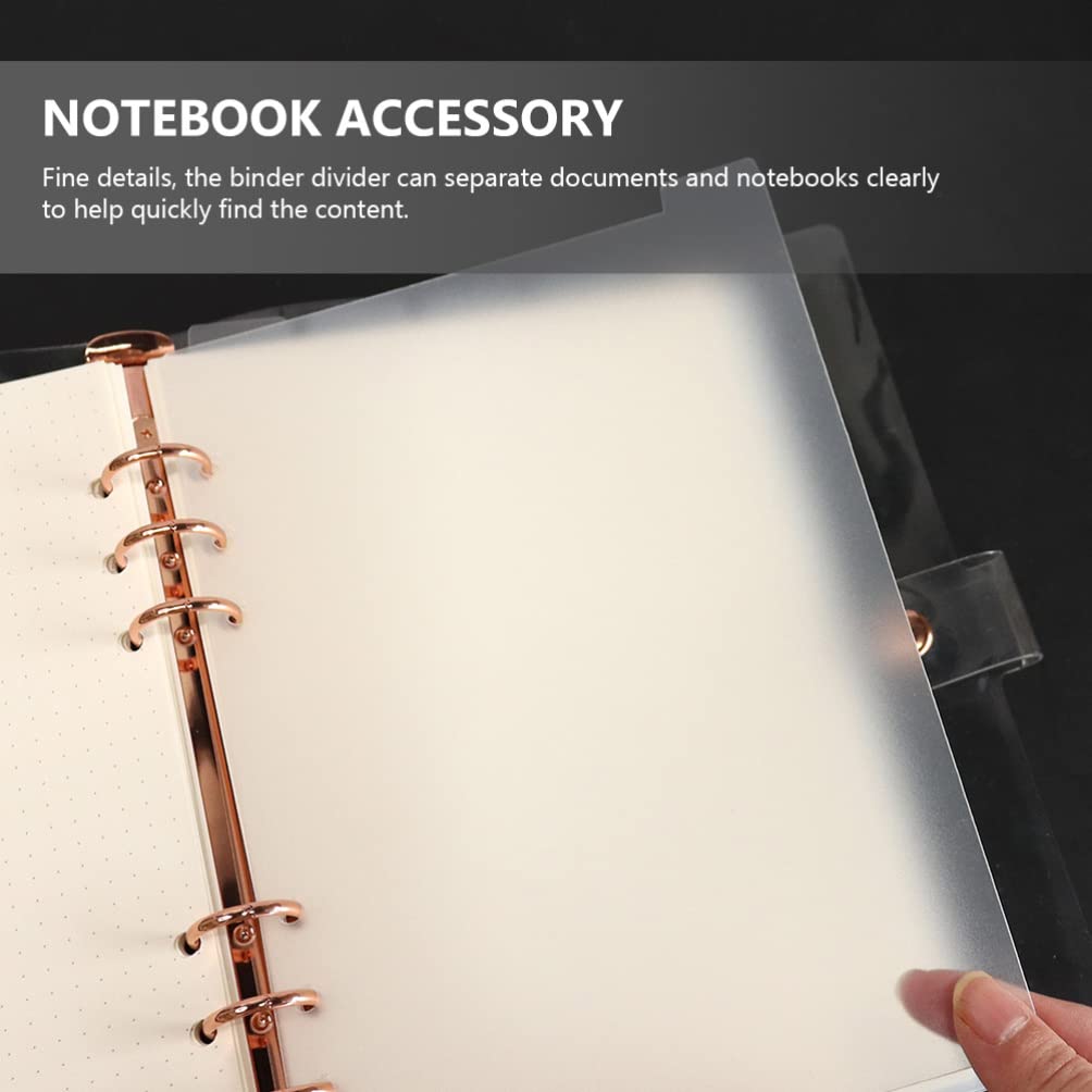 6pcs A5 Transparent Top-Tab Binder Dividers, Vertical 6-Hole for Planner