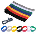 70 Reusable Hook and Loop Cable Ties - 5.9in Adjustable Straps (7 Colors)