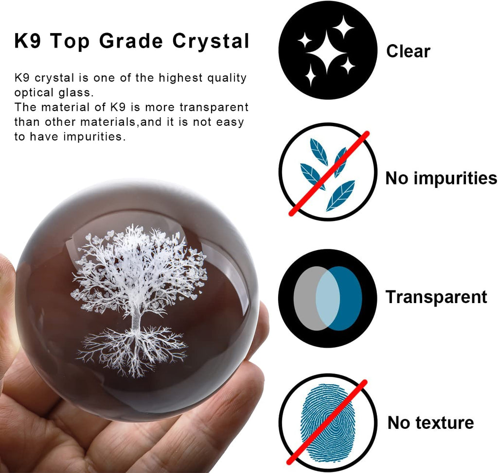 70mm Tree of Life Crystal Ball with Stand