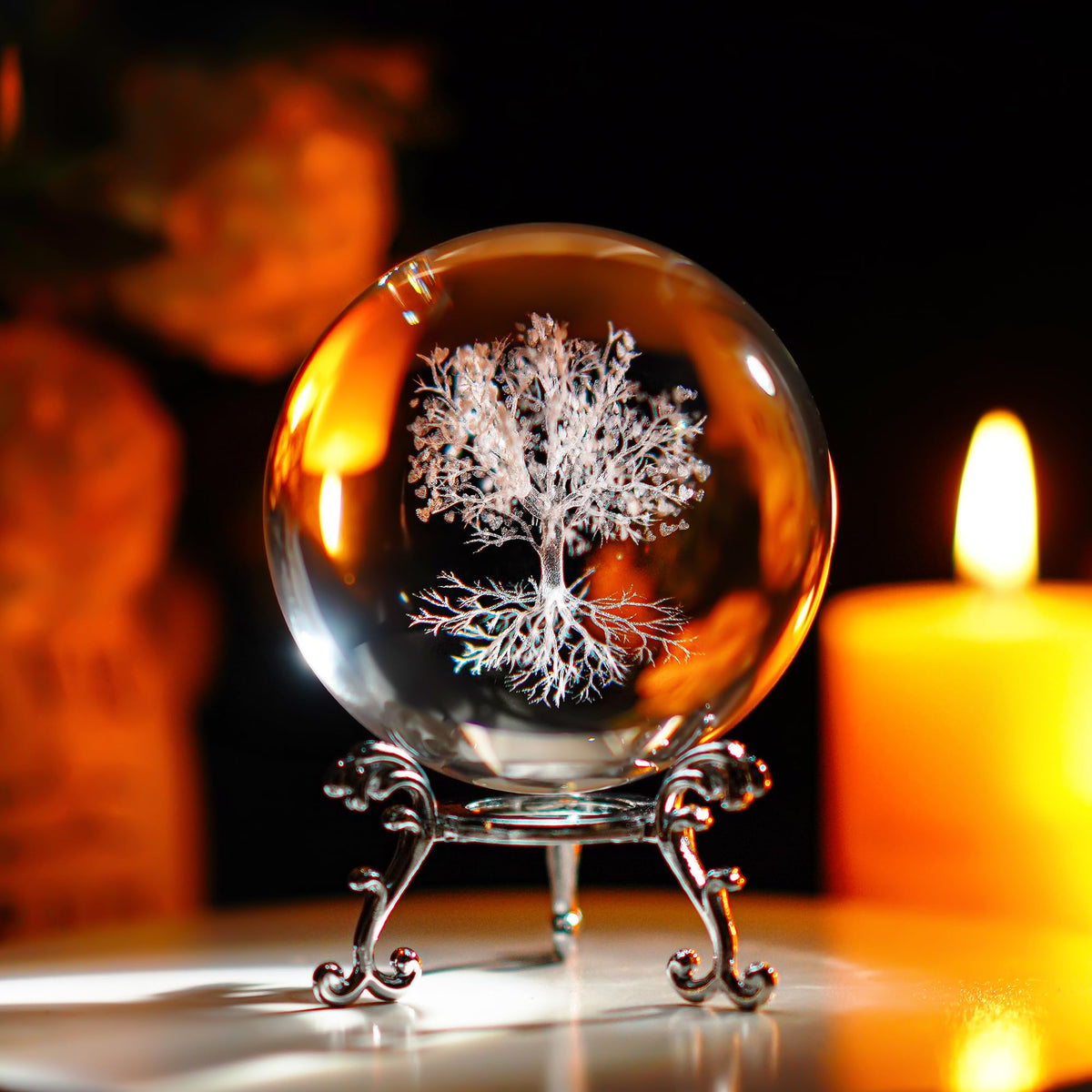 70mm Tree of Life Crystal Ball with Stand