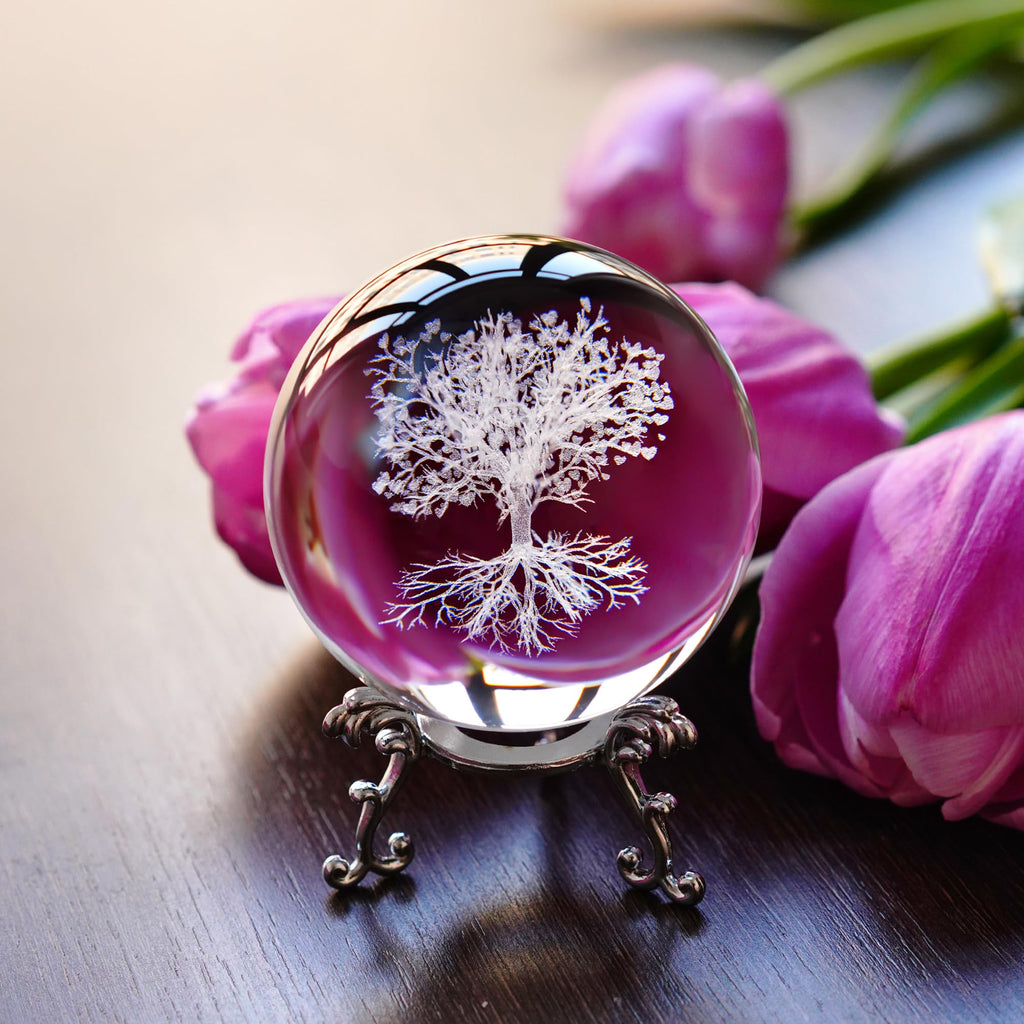 70mm Tree of Life Crystal Ball with Stand
