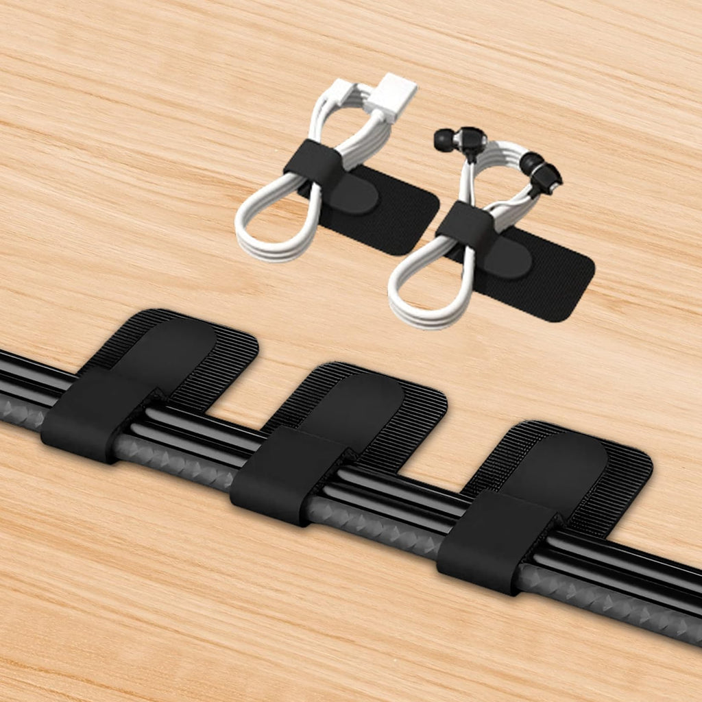 30-Pack Under-Desk Cable Management Clips — Black