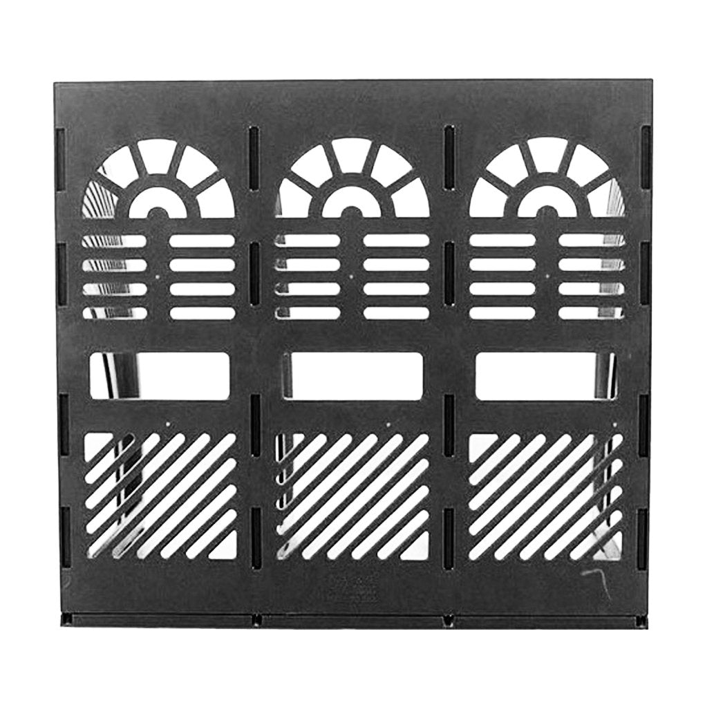 Desk File Organizer — 3-Compartment Sturdy Plastic Magazine Holder (Black)