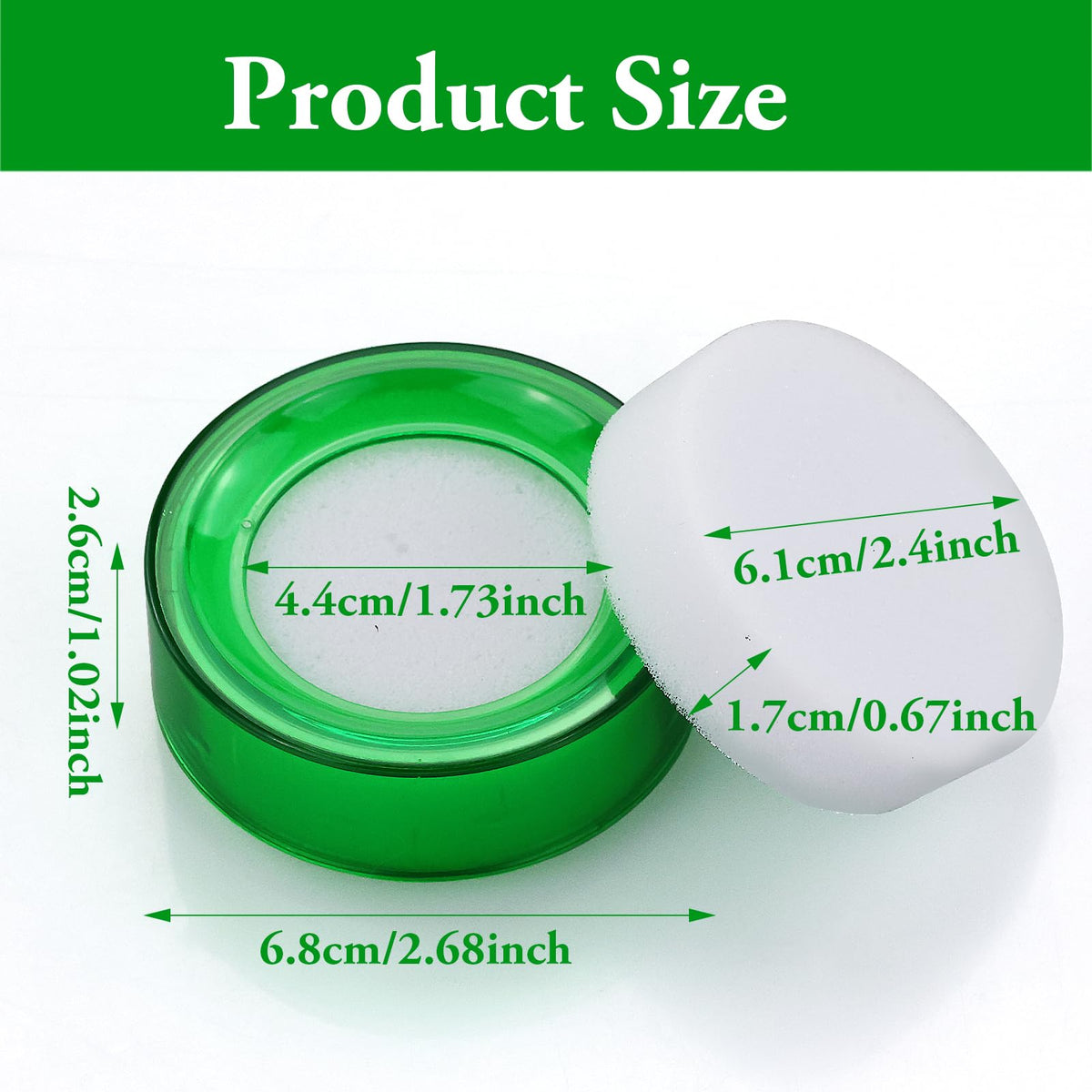 Finger Moistener Sponge Pads 2-Pack — Green Round Dampeners
