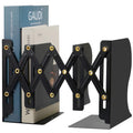 Adjustable Telescopic Metal Bookends — Expandable Desktop Book Organizer