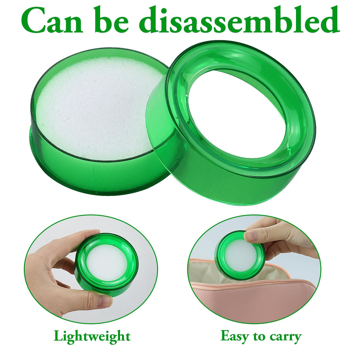 Finger Moistener Sponge Pads 2-Pack — Green Round Dampeners