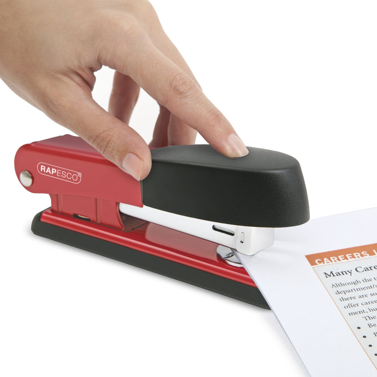 Half-Strip Stapler R53500R2, 25-Sheet Capacity, Red