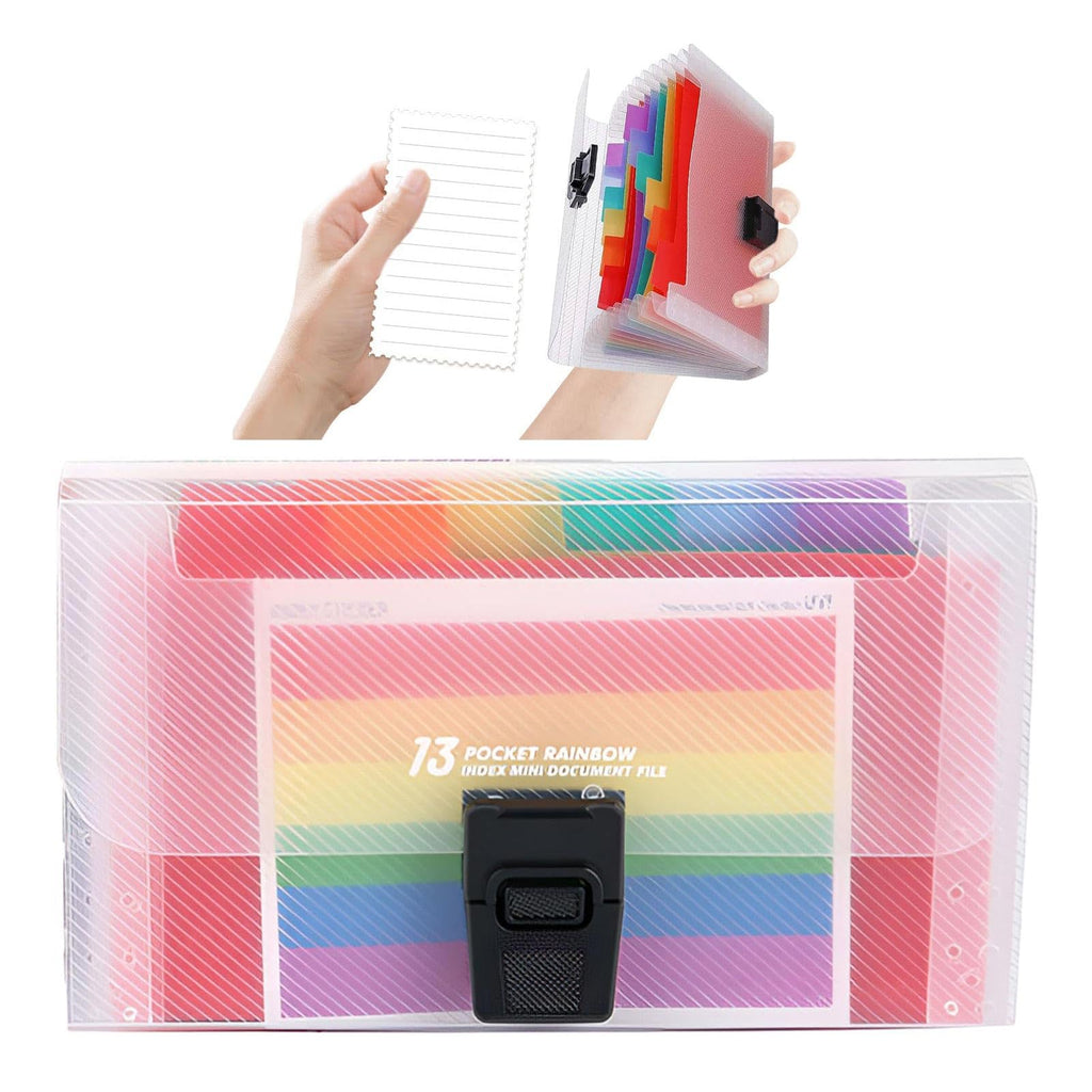 A6 Flashcard Organizer & 13-Pocket Holder — Rainbow