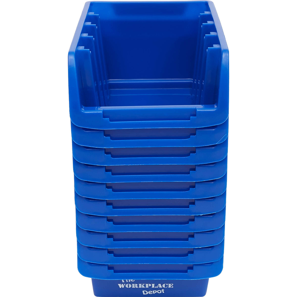 Plastic Stackable Storage Bins — Pack of 10, Blue, 75×104×162 mm