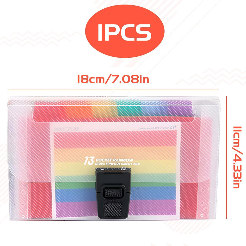 A6 Flashcard Organizer & 13-Pocket Holder — Rainbow