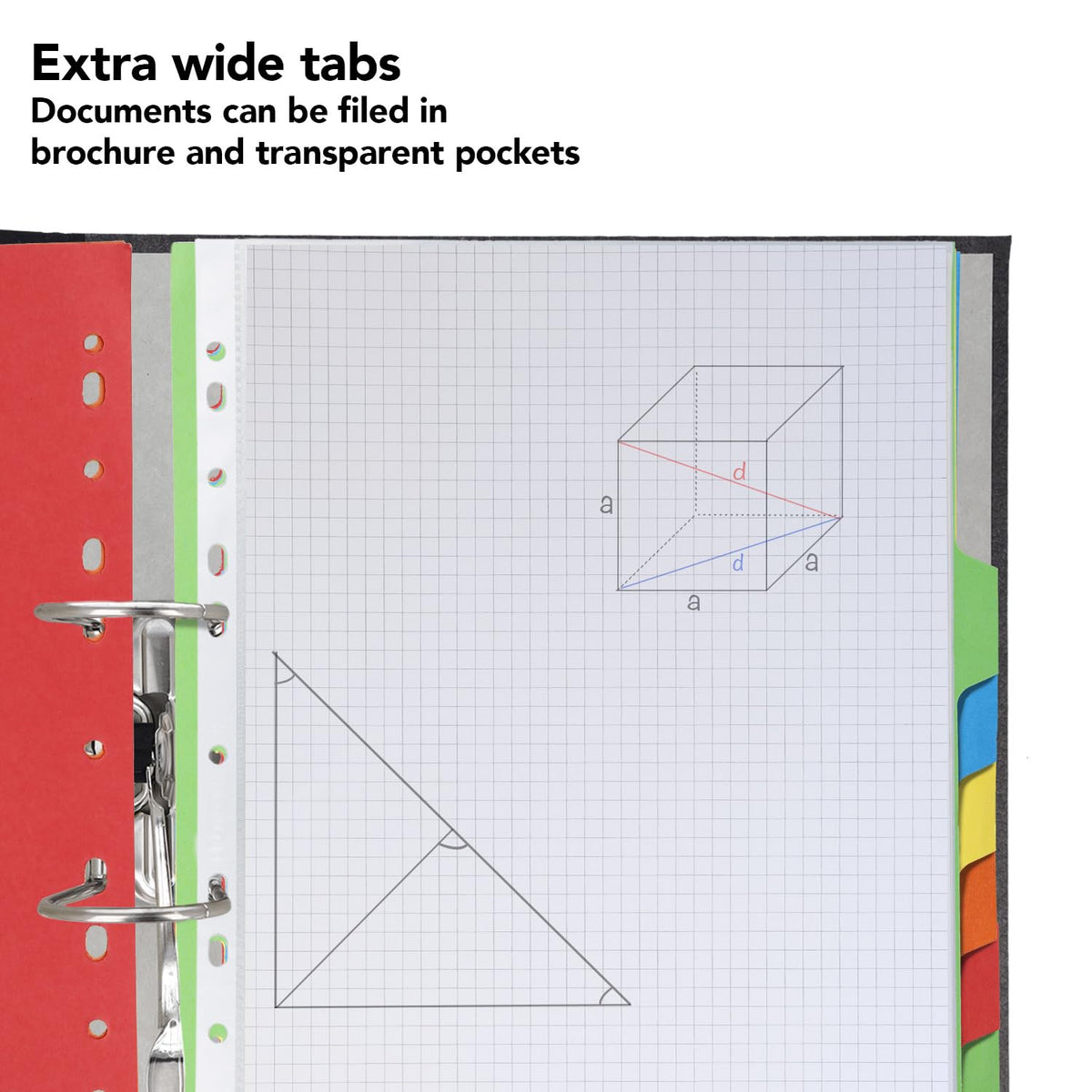 Folder Register for A4 Plastic Wallets — Extra‑Wide, 10 Coloured Tabs, 230g/m²