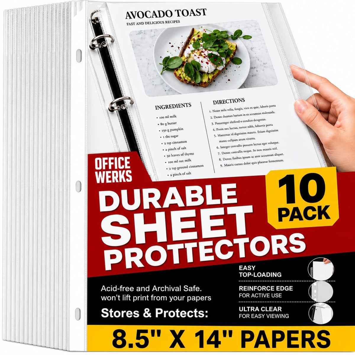 10 Pack 8.5 x 14 Legal Clear Heavyweight Sheet Protectors