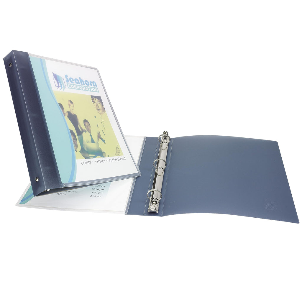 Flexible View Binder, 1" Round Rings, 175-Sheet Capacity, Gray/White