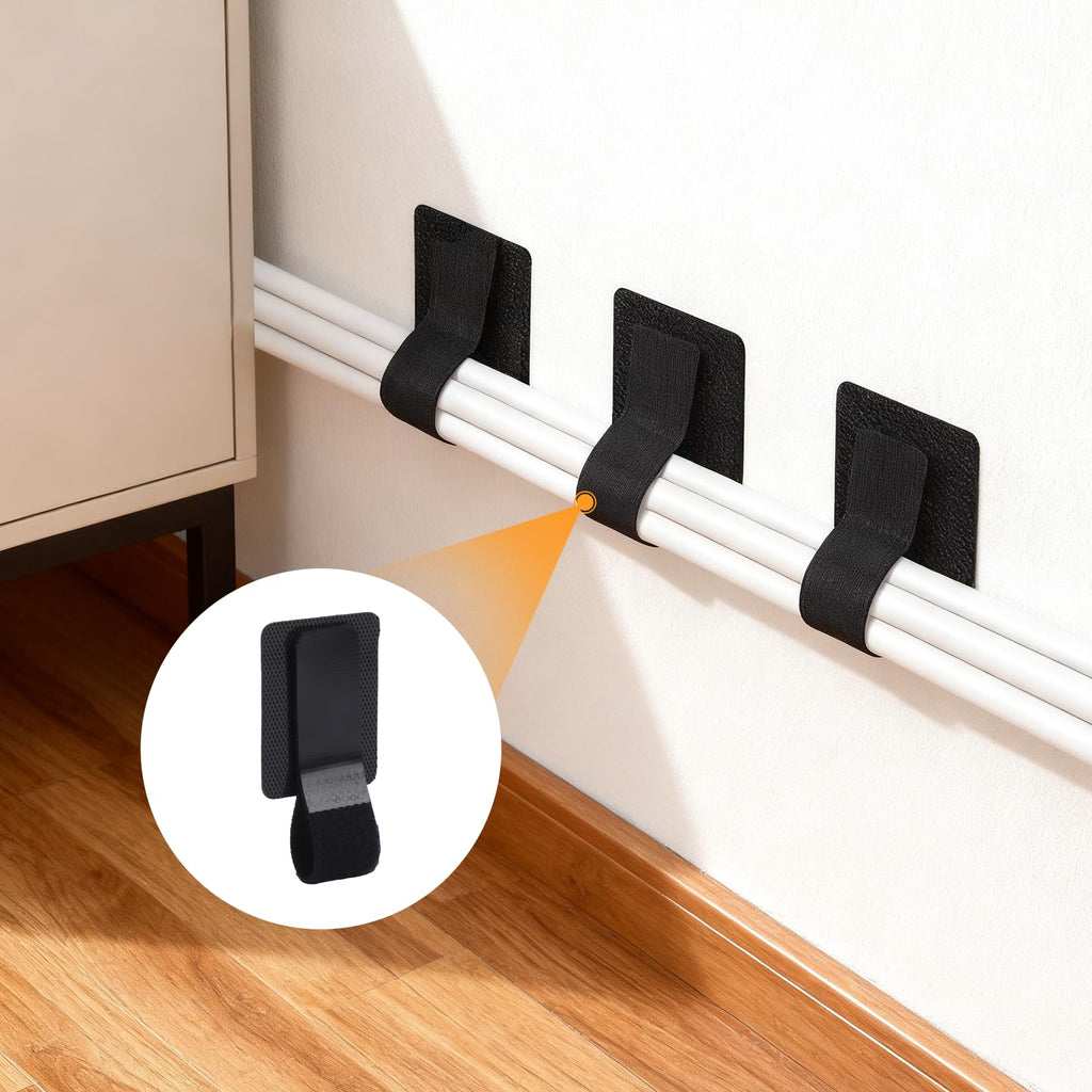 30-Pack Under-Desk Cable Management Clips — Black