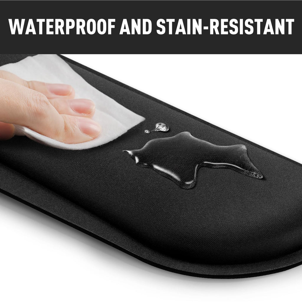 3cm Memory Foam Wrist Rest Set – Ergonomic Keyboard & Mouse (3‑Piece, Black)