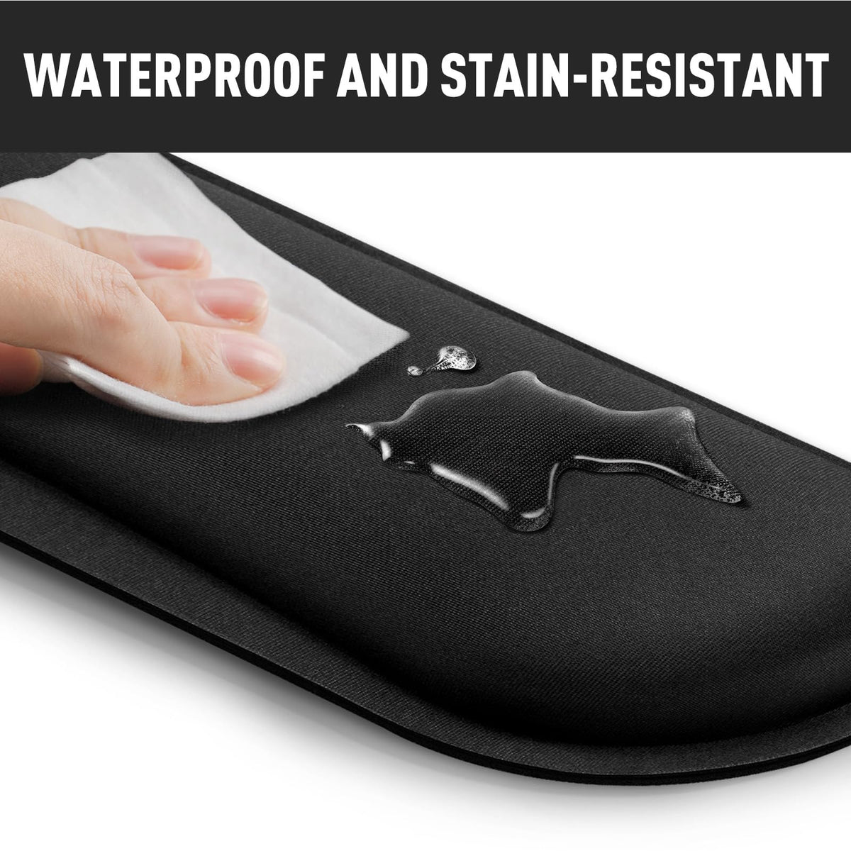 3cm Memory Foam Wrist Rest Set – Ergonomic Keyboard & Mouse (3‑Piece, Black)