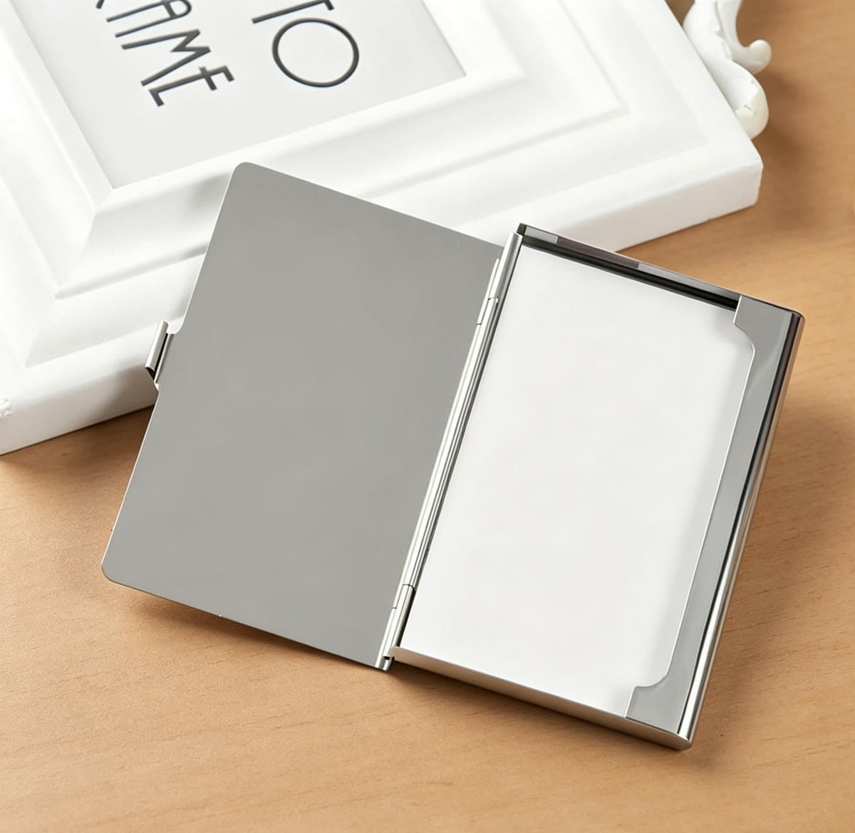 Stainless Steel Ultra-Thin Business Card Holder, Silver